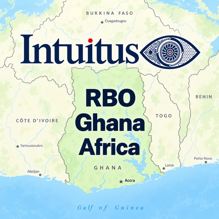 Intuitus RBO Ghana, Africa: map of Ghana and its neighbours