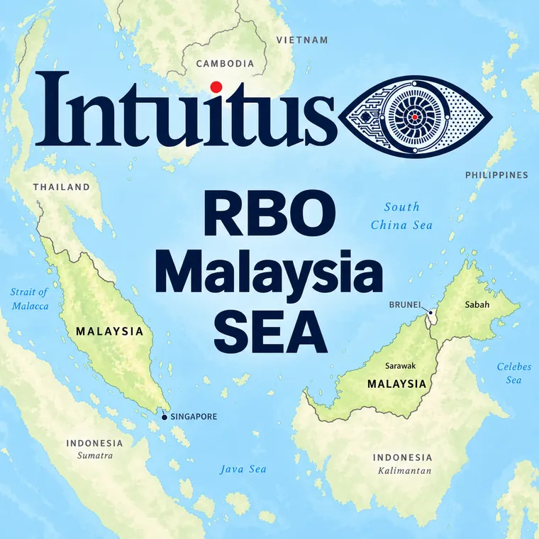 Intuitus RBO Malaysia, Southeast Asia: map of Peninsular Malaysia and Borneo