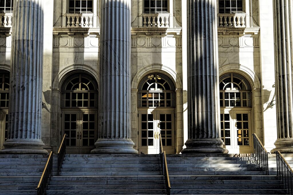 Courthouse steps - nobody in view