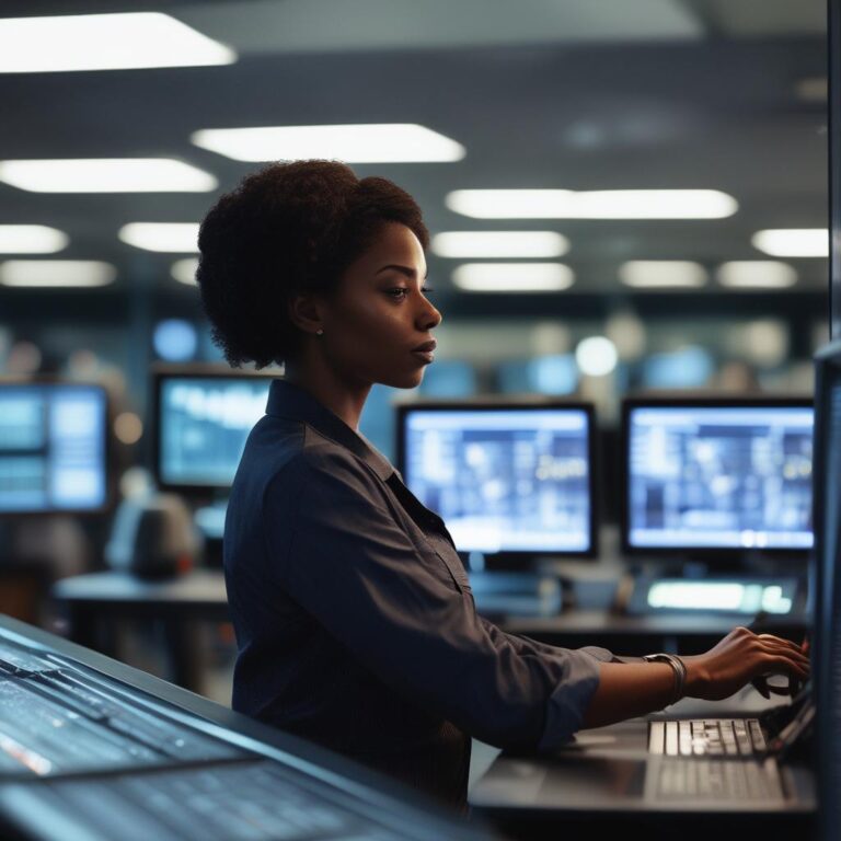 Woman working at computer